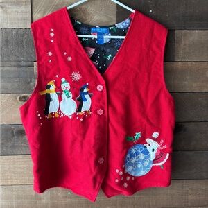 Karen Scott red Christmas vest #festive